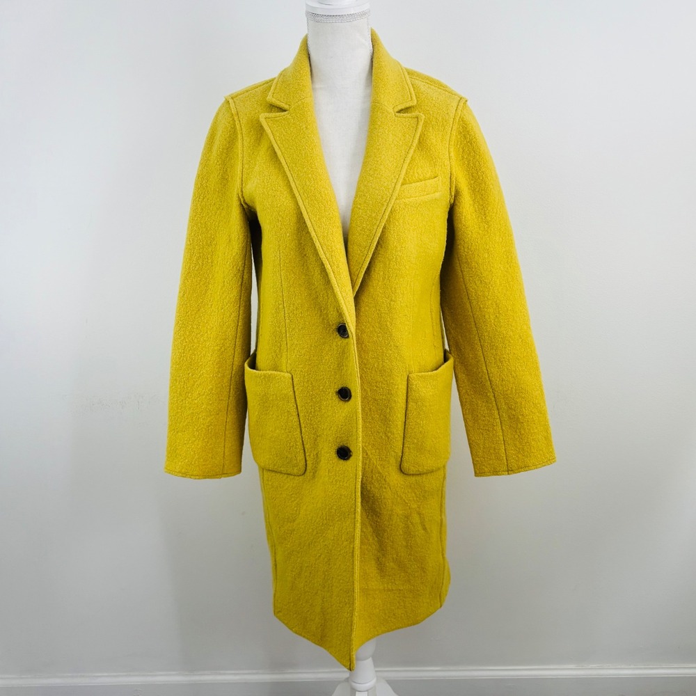 J. Crew Daphne Topcoat Women's Sz 4 Italian Boiled Wool Light Green Overcoat